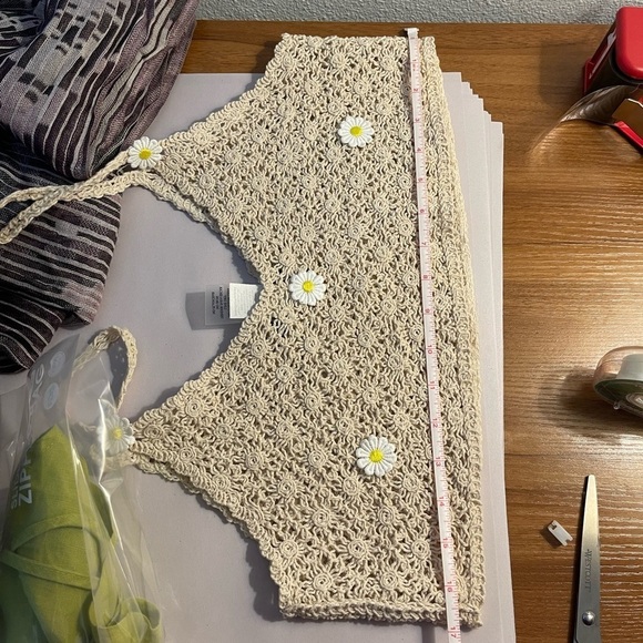 Y2k Sans souci sunflower crochete tank top size xs - Picture 5 of 6
